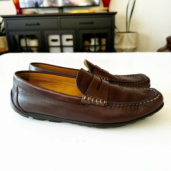 Geox Respira Monet Dark Brown Driving Penny Loafer Size 43 (US Size 10) Preppy - Picture 2 of 15